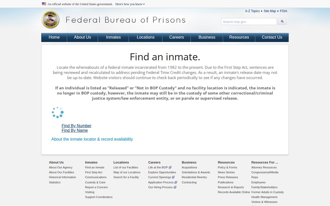 Federal released inmate search relevant to Morgan County custody checks